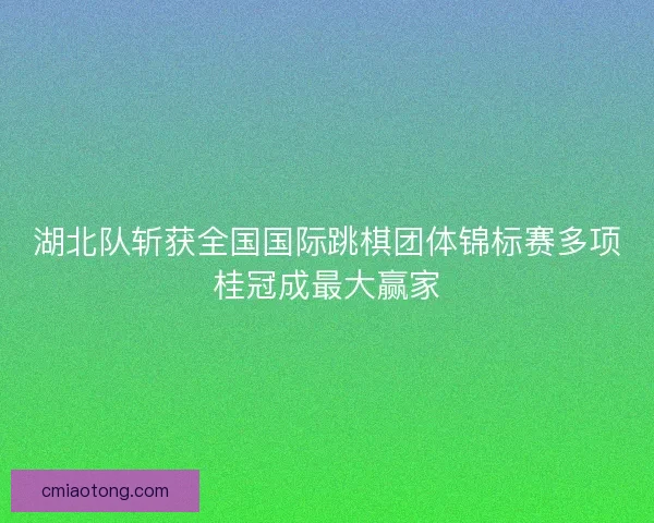 湖北队斩获全国国际跳棋团体锦标赛多项桂冠成最大赢家
